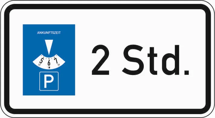 1040-32 - Parkscheibe 2 Stunden Verkehrsschild