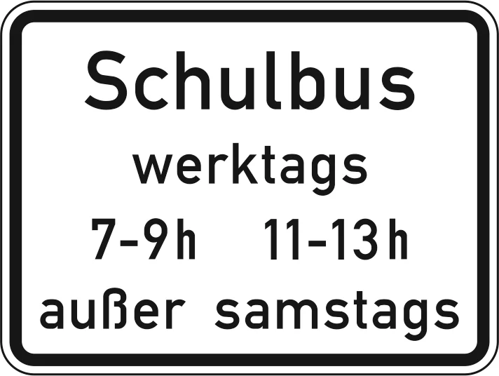 1042-36 - Schulbus (tageszeitliche Benutzung) Verkehrsschild