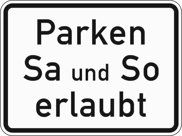 1042-37 - Parken Sa So erlaubt Verkehrsschild
