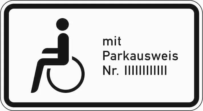 1044-11 - Nur behinderte Personen mit Parkausweis Nr. Verkehrsschild