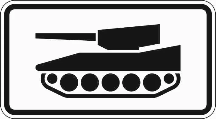 1049-12 - Nur militärische Kettenfahrzeuge Verkehrsschild