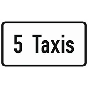 1050-31 - Zusatzzeichen „5 Taxis“ Verkehrsschild