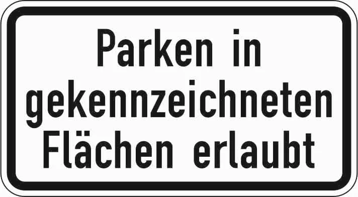 1053-30 - Parken in markierten Flächen erlaubt Verkehrsschild