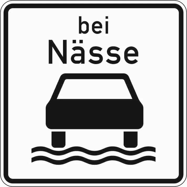 1053-35 - Bei Nässe Verkehrsschild