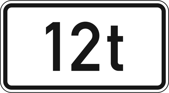 1053-37 - Gewichtangabe - 12 t Verkehrsschild