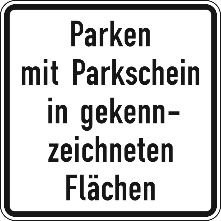 1053-53 - Parken mit Parkschein auf markierten Flächen Verkehrsschild