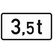 1053-55 - Zusatzzeichen „Massenangabe - 3,5 t“ Verkehrsschild