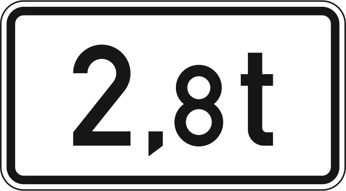 1060-33 - Gewichtsbeschränkung - 2,8 t Verkehrsschild