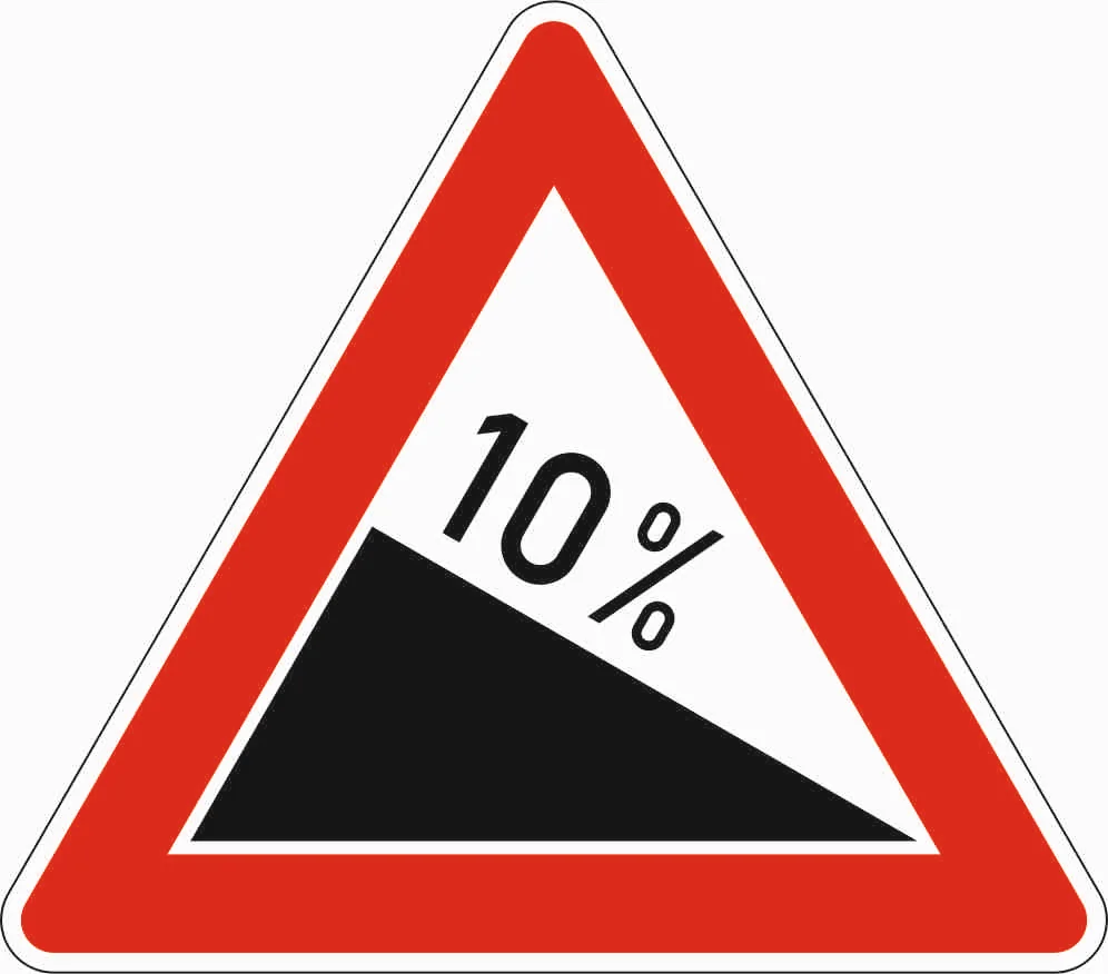 108-10 - Gefälle 10% Verkehrsschild