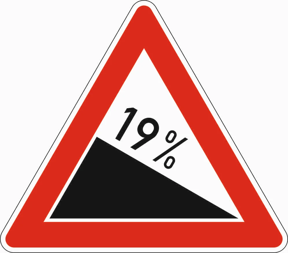 108-19 - Gefälle 19% Verkehrsschild