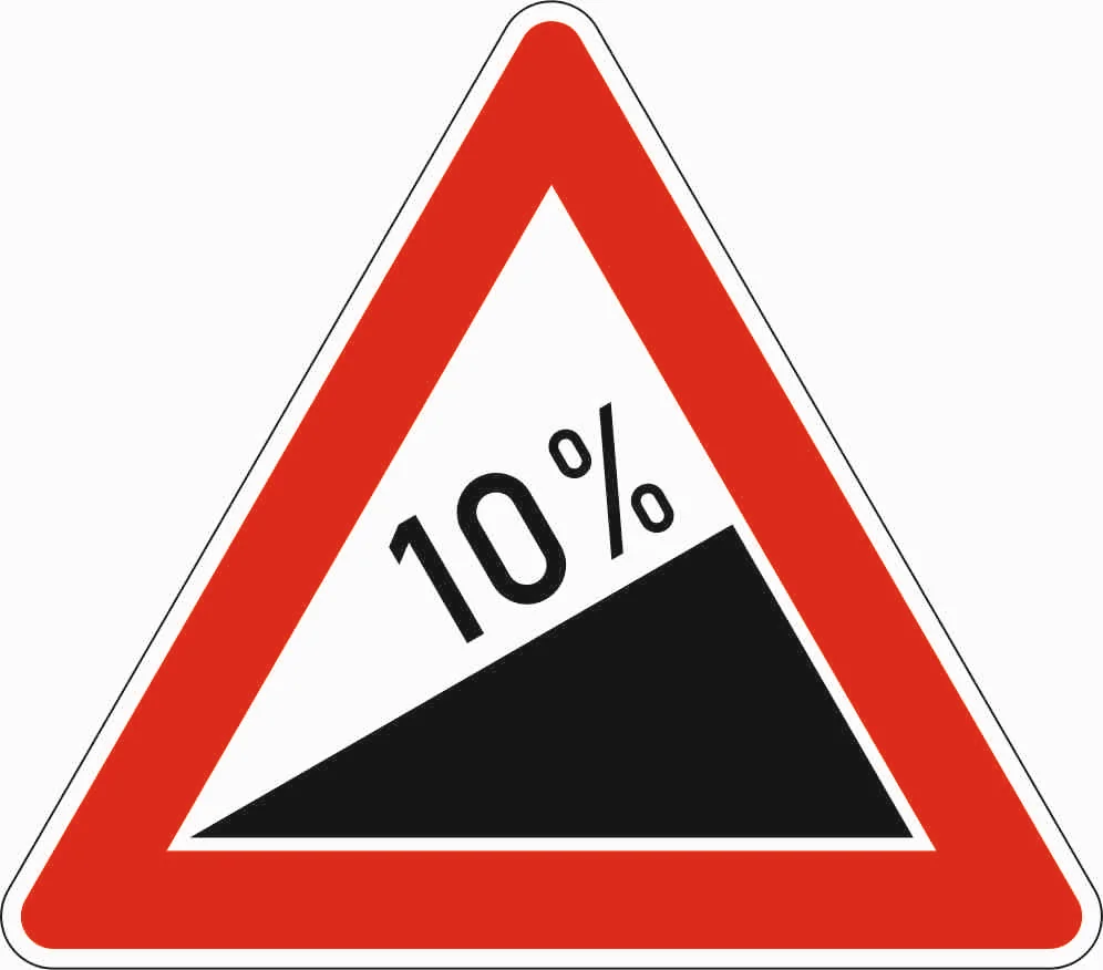 110-10 - Steigung 10% Verkehrsschild