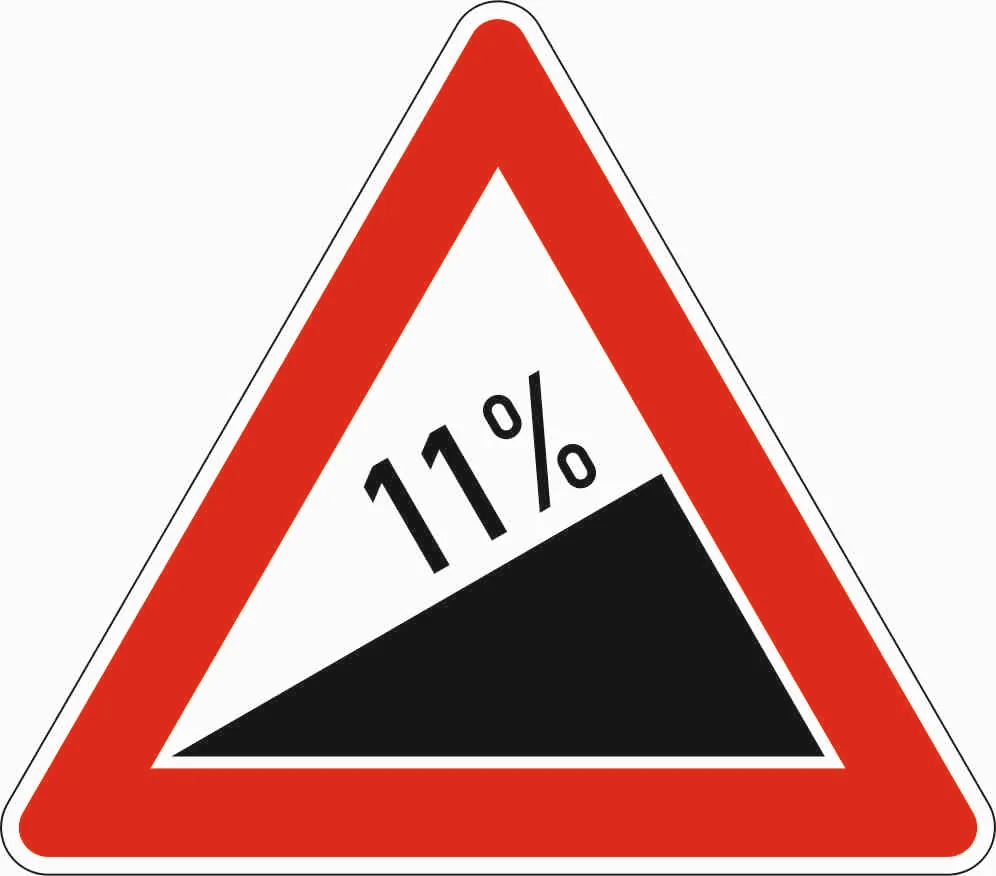 110-11 - Steigung 11% Verkehrsschild