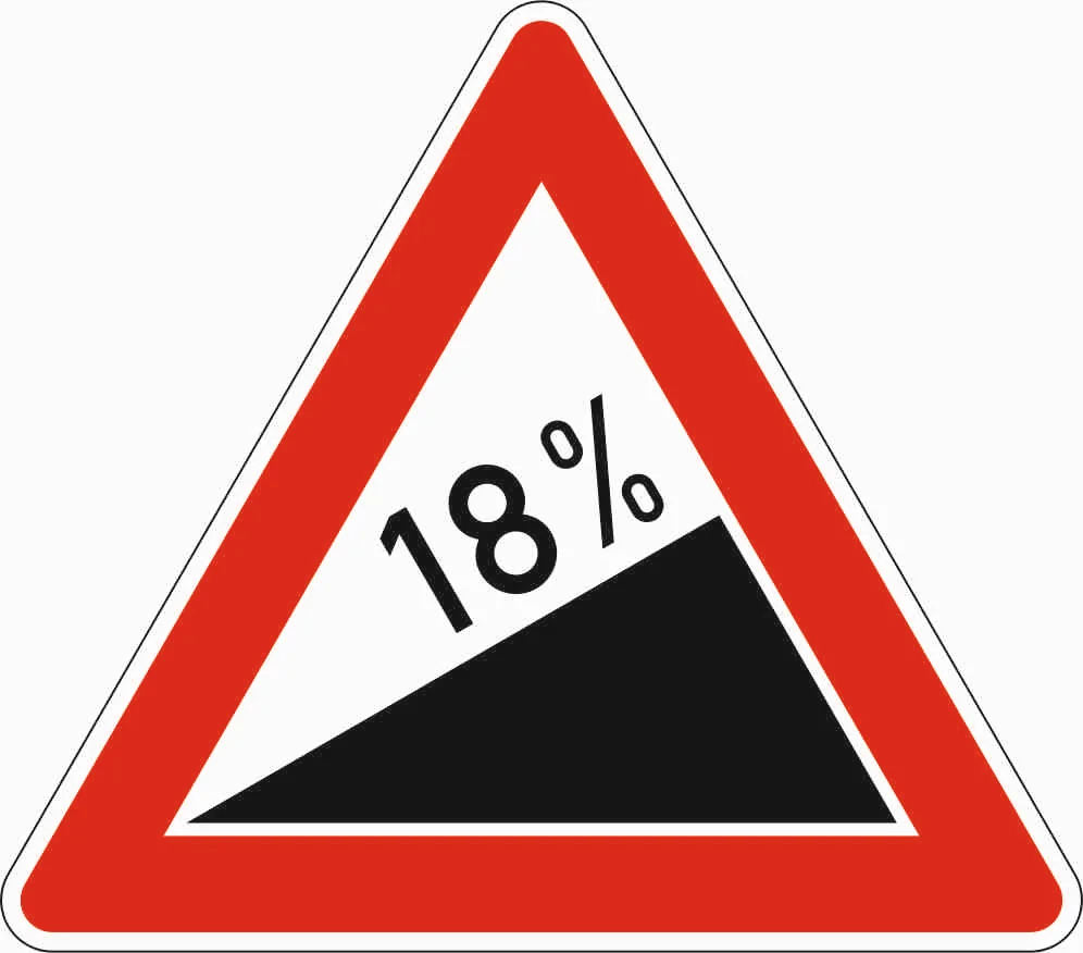 110-18 - Steigung 18% Verkehrsschild