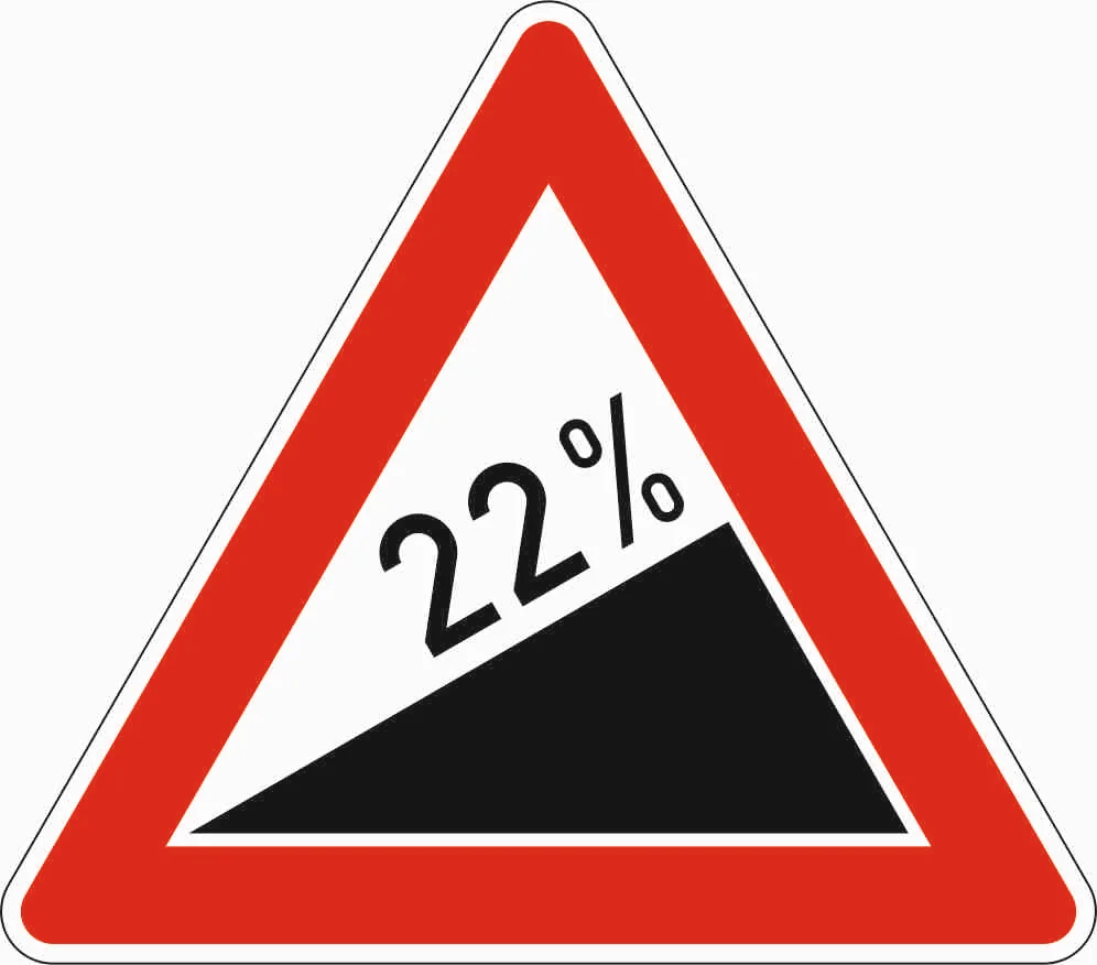 110-22 - Steigung 22% Verkehrsschild
