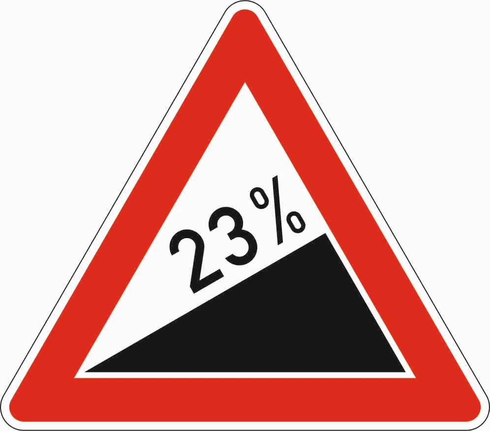 110-23 - Steigung 23% Verkehrsschild