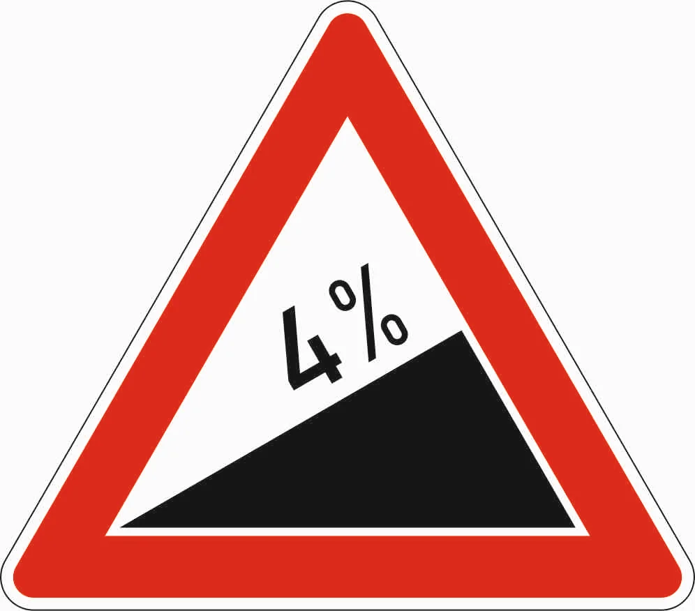 110-4 - Steigung 4% Verkehrsschild