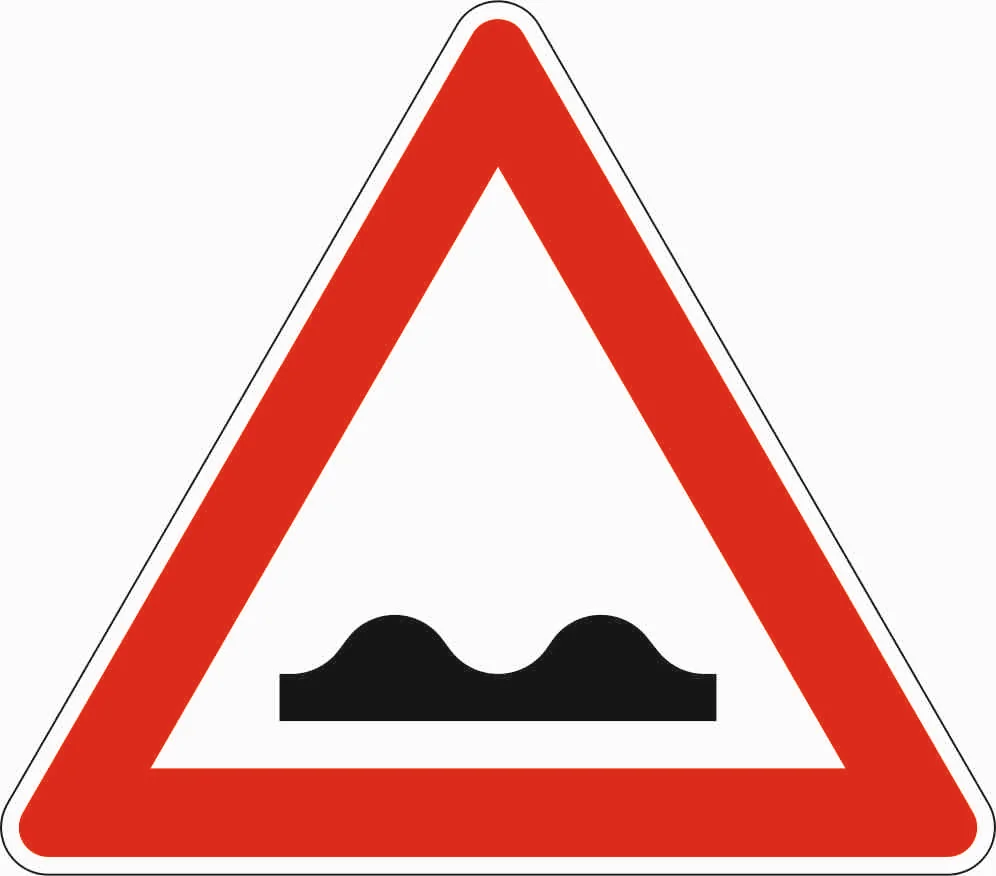 112 - Düzensiz yol trafik işareti