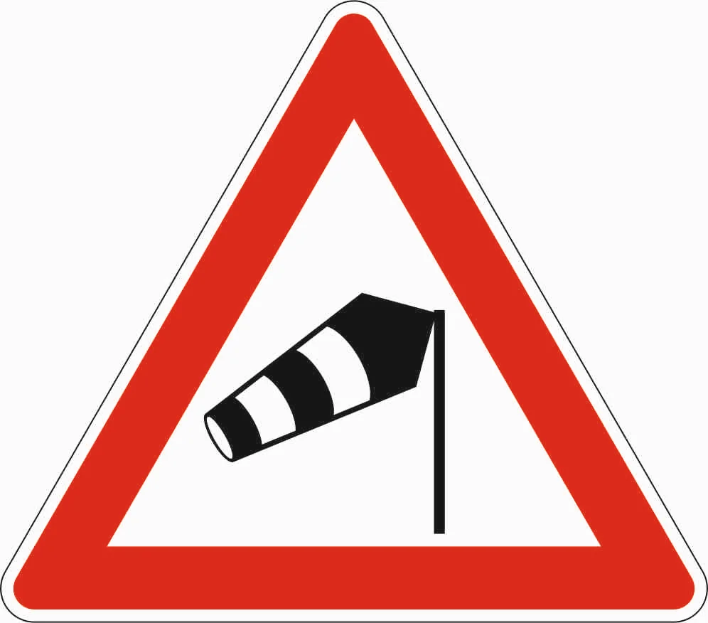 117-10 - Seitenwind von rechts Verkehrsschild