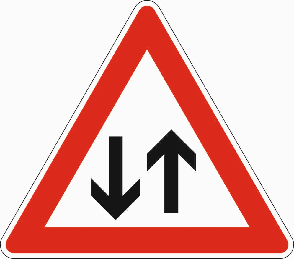 125 - Gegenverkehr Verkehrsschild