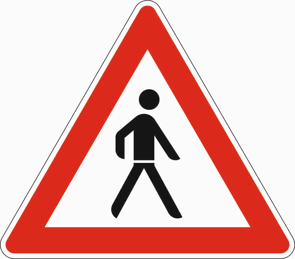 133-20 - Fußgänger - Aufstellung links Verkehrsschild