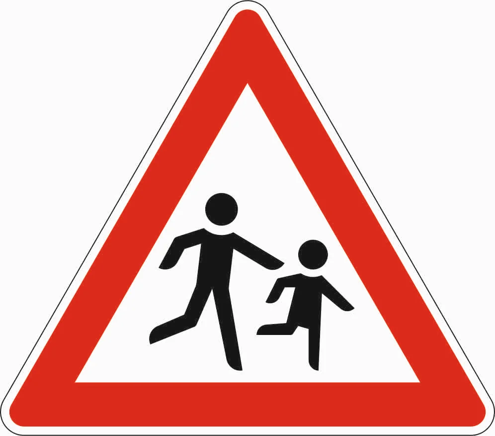 136-20 - Kinder - Aufstellung links Verkehrsschild