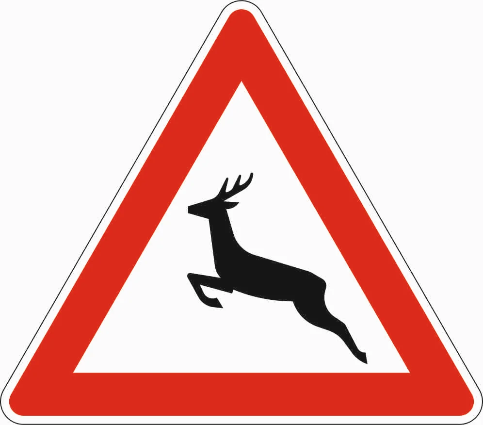 142-10 - Wildtiere – Aufstellung rechts Verkehrsschild