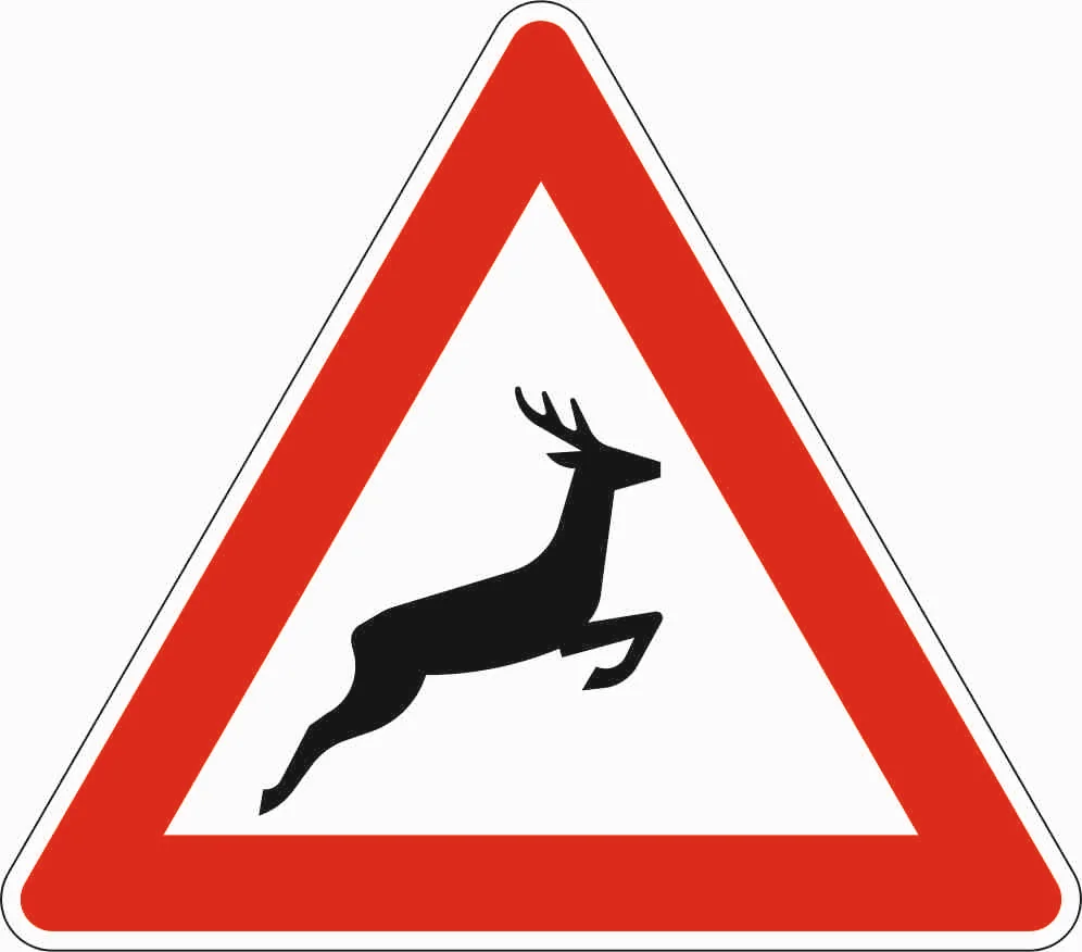 142-20 - Wildtiere – Aufstellung links Verkehrsschild
