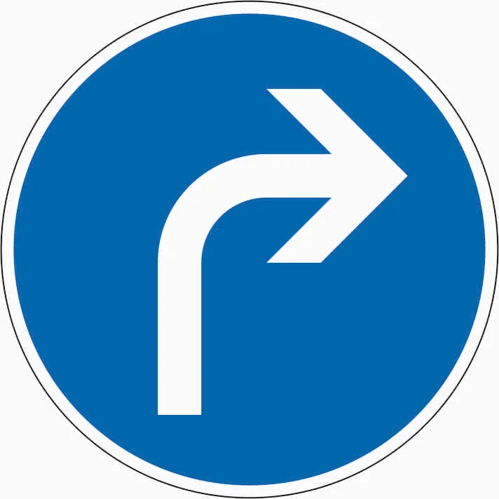 209 - Zorunlu Yön - Sağ trafik işareti