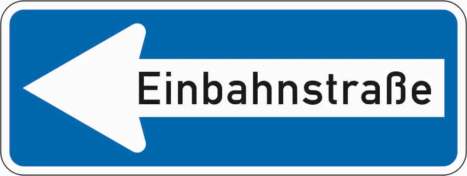220-10 - Einbahnstraße - linksweisend Verkehrsschild