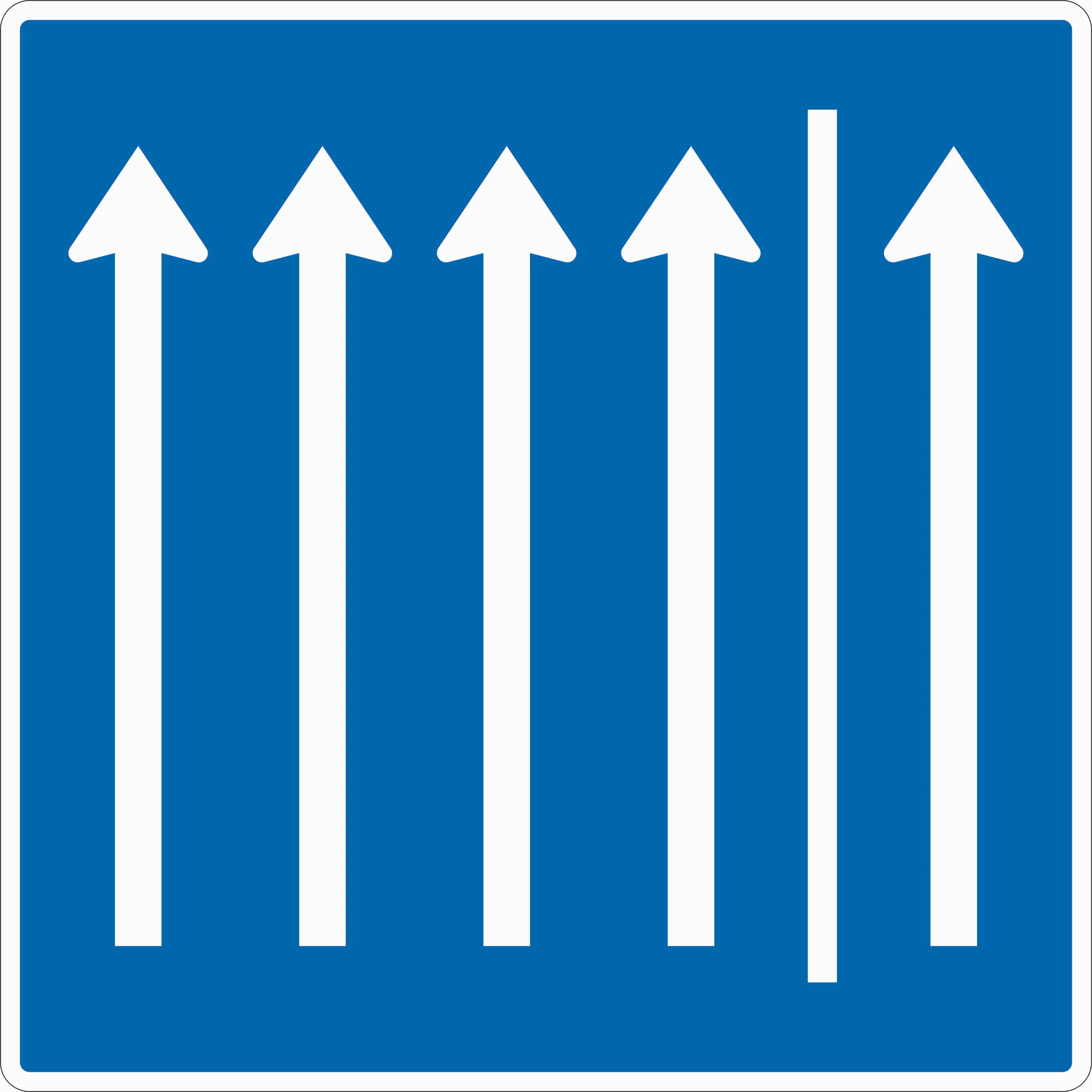 223.1-52 - Seitenstreifen als Fahrspur nutzen - 4 Fahrstreifen + Seitenstreifen Verkehrsschild