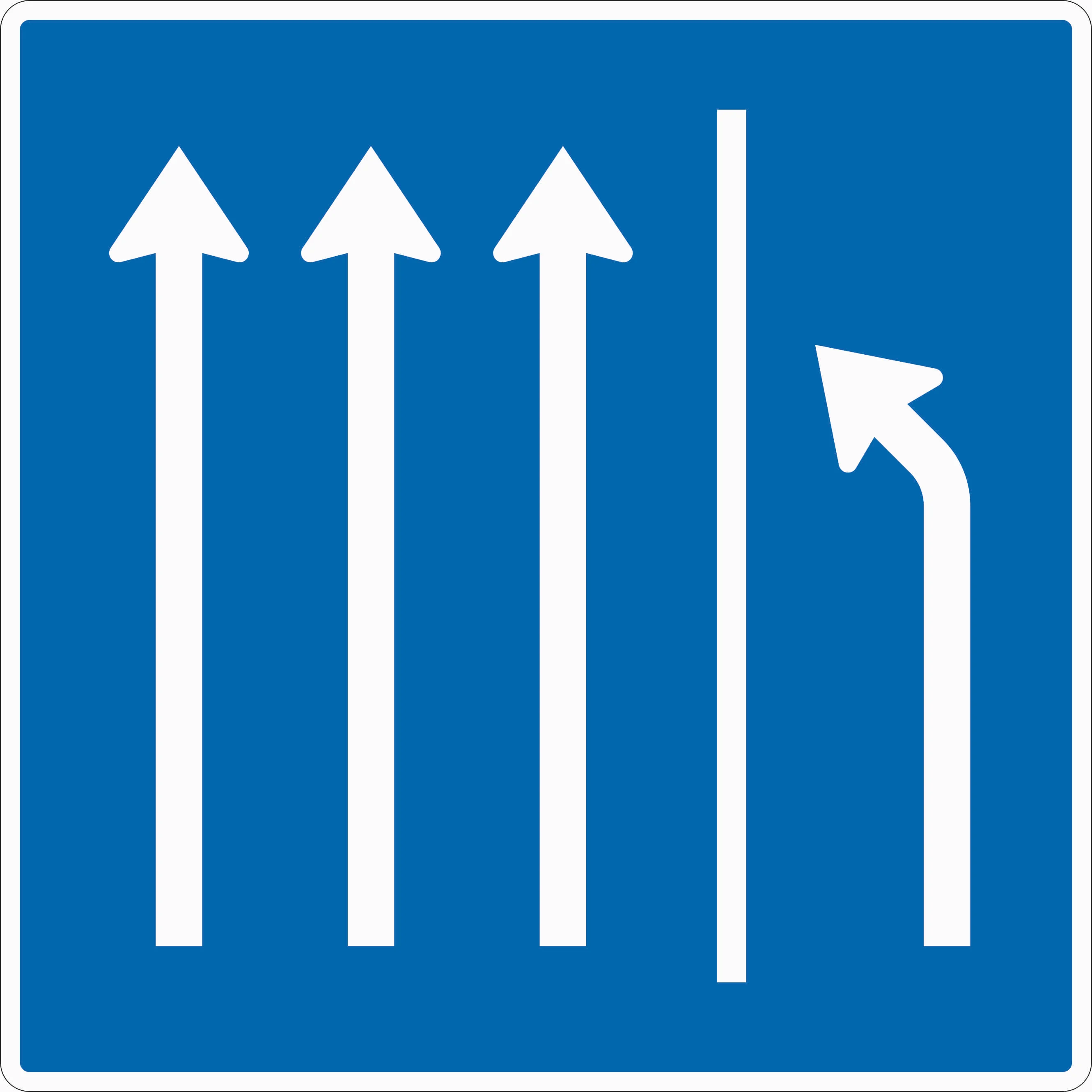 223.3-51 - Seitenstreifen räumen - 3 Fahrstreifen + Seitenstreifen Verkehrsschild