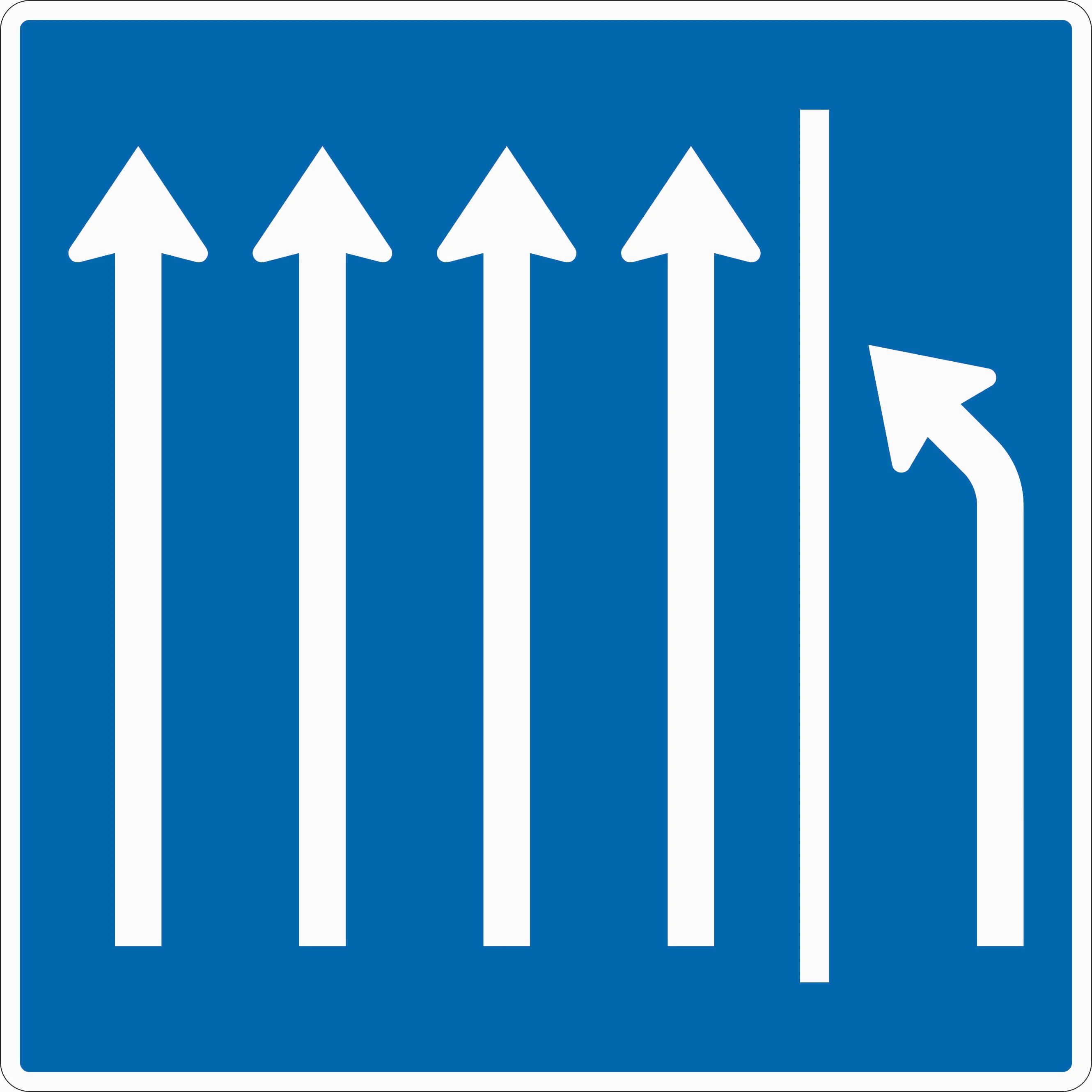 223.3-52 - Seitenstreifen räumen - 4 Fahrstreifen + Seitenstreifen Verkehrsschild