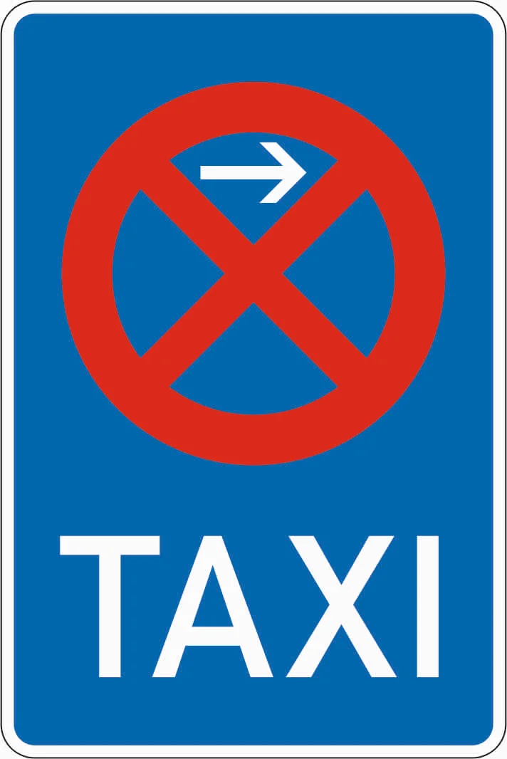 229-11 - Taxistand - Ende - Aufstellung links Verkehrsschild