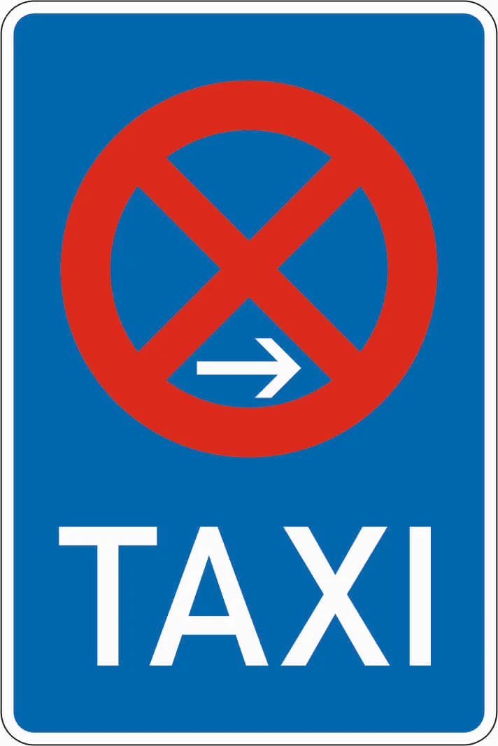 229-20 - Taxistand - Ende - Aufstellung rechts Verkehrsschild