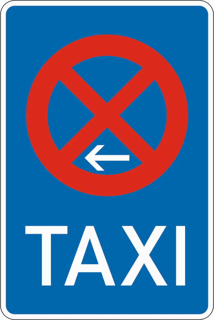 229-21 - Taxistand - Anfang - Aufstellung links Verkehrsschild
