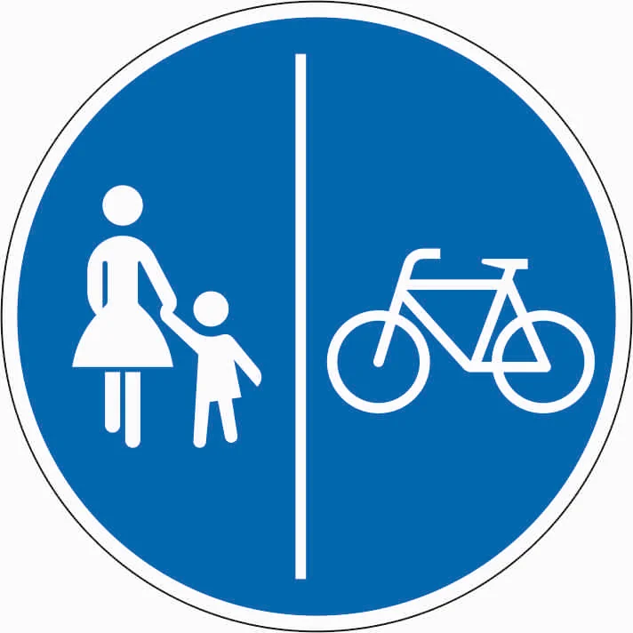 241-31 - Getrennter Rad- und Gehweg – Radweg rechts Verkehrsschild