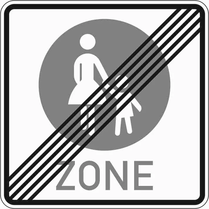 242.2 - Ende einer Fußgängerzone Verkehrsschild