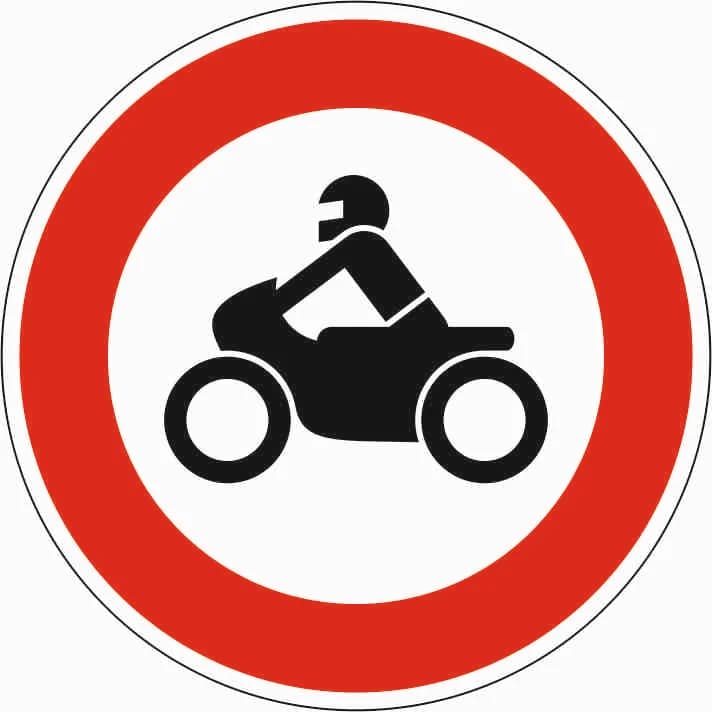 255 - Verbot für Krafträder Verkehrsschild