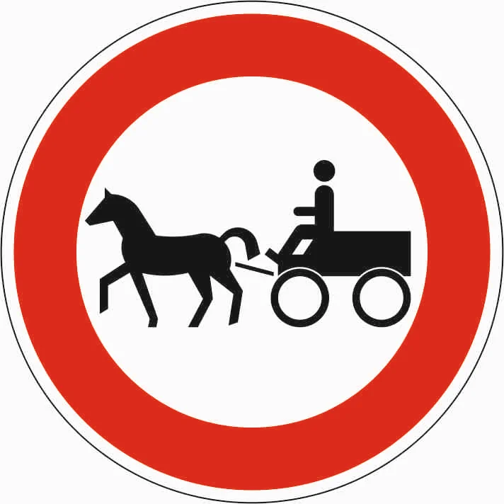 257-52 - Verbot für Gespannfuhrwerke Verkehrsschild