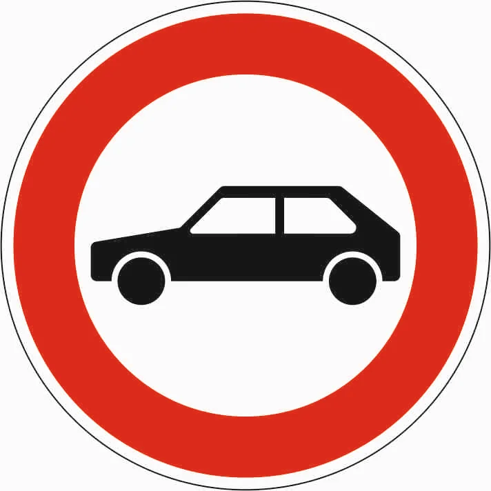 257-55 - Verbot für Personenkraftwagen Verkehrsschild