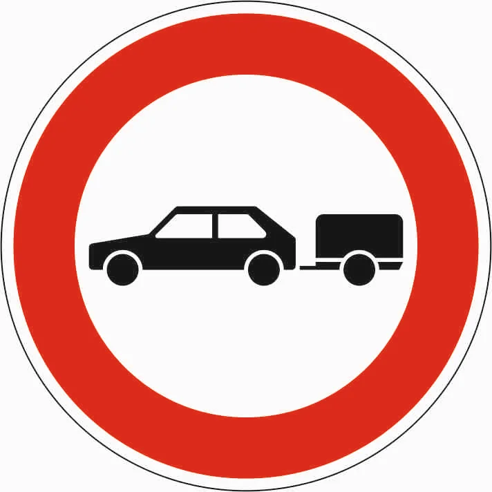 257-56 - Verbot für Personenkraftwagen mit Anhänger Verkehrsschild