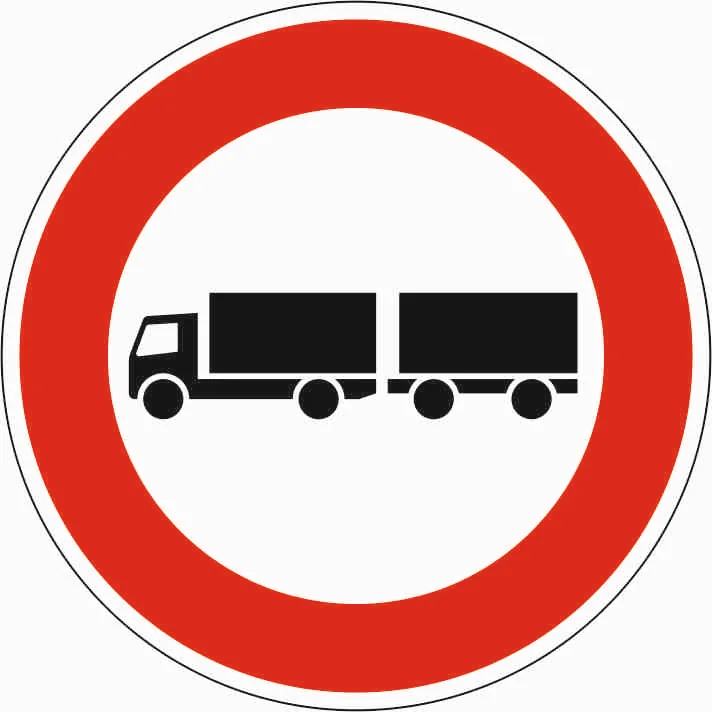 257-57 - Verbot für Lastkraftwagen mit Anhänger Verkehrsschild