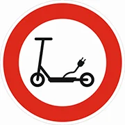 257-59 - Verbot für Elektrokleinstfahrzeuge im Sinne der Elektrokleinstfahrzeuge-Verordnung (eKFV) Verkehrsschild