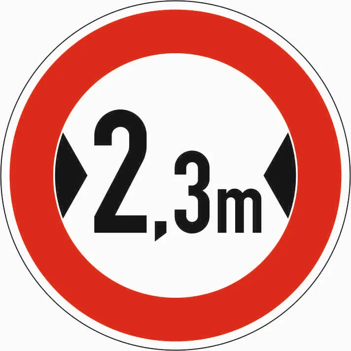 264-2,3 - Tatsächliche Breite - 2,3 m Verkehrsschild