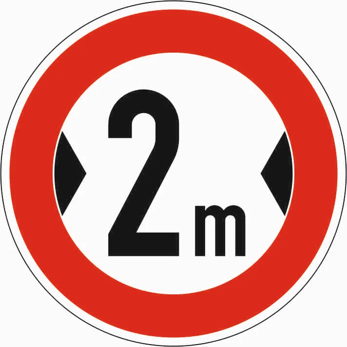 264-2 - Tatsächliche Fahrzeugbreite – 2 m Verkehrsschild