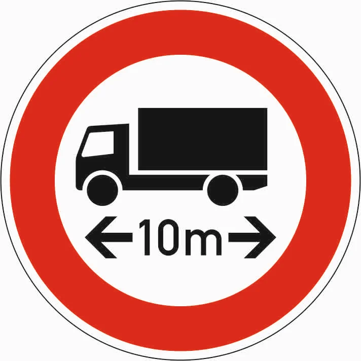 266 - Tatsächliche Länge (Unternummer steht jeweils für Zahlenwert) Verkehrsschild