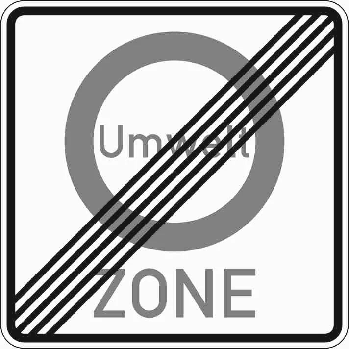 270.2 - Ende einer Zone mit Verkehrsverboten zur Verminderung schädlicher Luftverunreinigungen Verkehrsschild