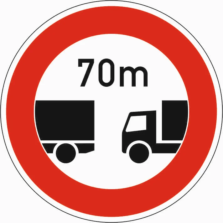 273 - Verbot des Unterschreitens des angegebenen Mindestabstandes Verkehrsschild