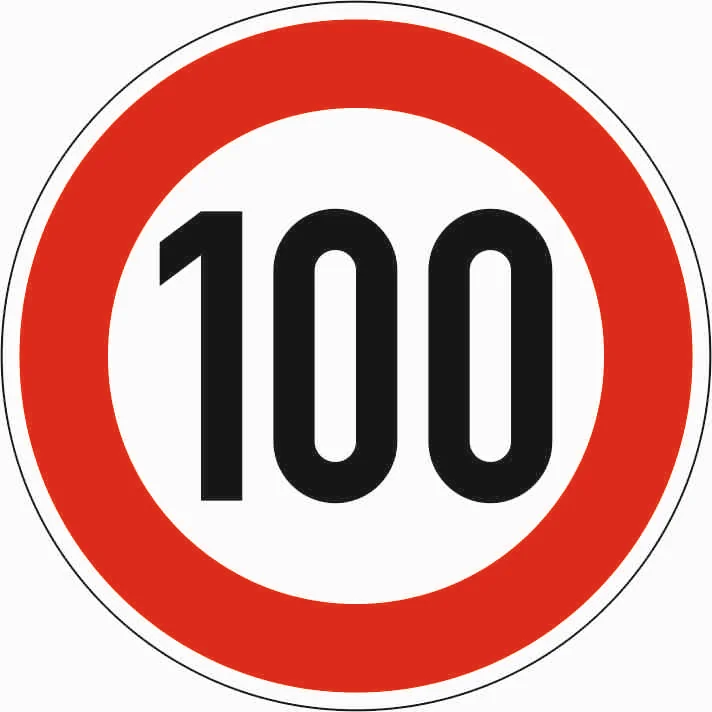 274-100 - Maximalgeschwindigkeit 100 km/h Verkehrsschild