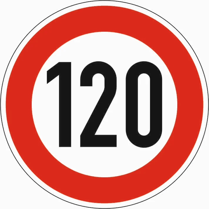 274-120 - Höchstgeschwindigkeit 120 km/h Verkehrsschild